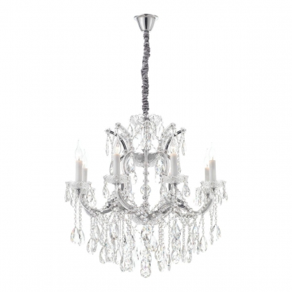 Подвесная люстра iLamp Diamond 6071-8 CR+CL в классическом стиле, цвет хром