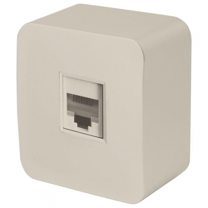 Розетка компьютерная RJ-45 Stekker София слоновая кость MST00-20-04 49482 в современном стиле