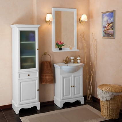Мебель для ванной La Beaute Classic Michel 60 белый матовый, фурнитура бронза, напольная, с доводчиками