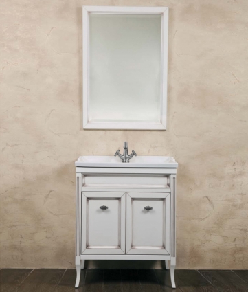 Мебель для ванной La Beaute Classic Vivien Porta 70 белый с патиной, фурнитура серебро, напольная, с дверками