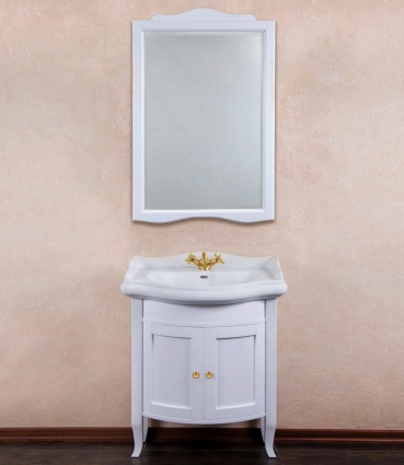 Мебель для ванной La Beaute Classic Lorette 70 белый матовый, фурнитура золото, напольная, с дверками