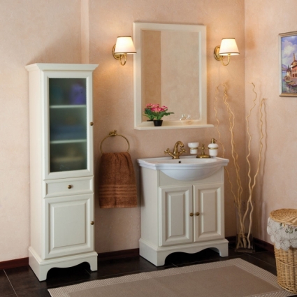 Мебель для ванной La Beaute Classic Michel 70 слоновая кость матовый, фурнитура бронза, напольная, с доводчиками