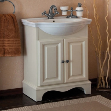 Тумба с раковиной La Beaute Classic Michel 70 слоновая кость матовый, фурнитура серебро, напольная, с дверками