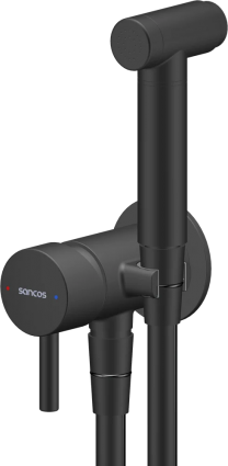 Гигиенический душ Sancos Atom SC2001MB, со смесителем, С ВНУТРЕННЕЙ ЧАСТЬЮ, черный матовый в современном стиле