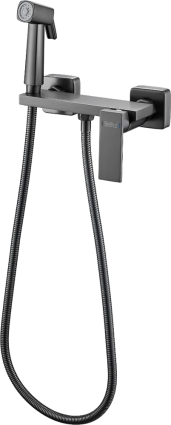 Гигиенический душ Haiba HB5517-3, со смесителем, оружейная сталь в современном стиле