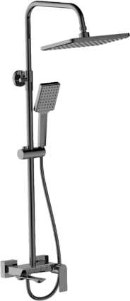 Душевая стойка Haiba HB24639-3 оружейная сталь штанга 118 см, шланг металлический 150 см