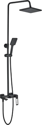 Душевая стойка Haiba HB24817-7 черный штанга 123.8 см, шланг металлический 150 см