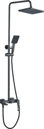 Душевая стойка Haiba HB24817-3 пепельный штанга 123.8 см, шланг металлический 150 см