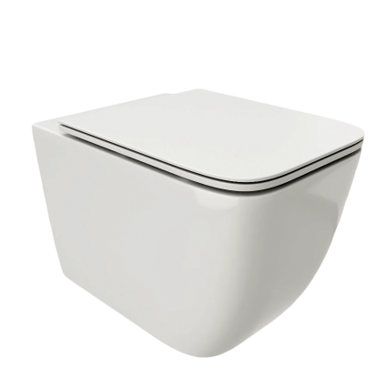 Cerutti Spa Унитаз подвесной CeruttiSpa Mimi Aria CT8908 безободковый, с микролифтом, белый, 35x51 см