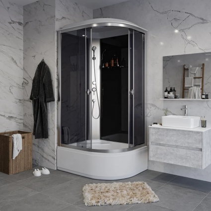 Душевая кабина Niagara Eco E100/70/40L/TN 100х70 см поддон глубокий, стекло тонированное