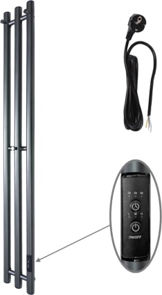 Полотенцесушитель электрический Маргроид Inaro3v Inaro3v-12012-1049-7024R 120х12, графитовый серый, I-образный