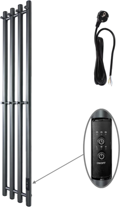 Полотенцесушитель электрический Маргроид Inaro Inaro-12018-1049-7024R 120х18, графитовый серый, I-образный