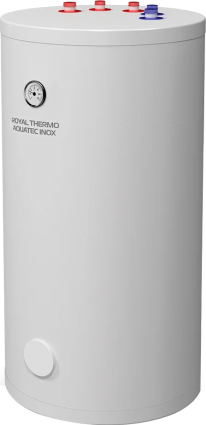 Накопительный водонагреватель Royal Thermo Aquatec Inox RTWX-T 150 напольный, верхнее подключение, 30 кВт, спиральный теплообменник, белый