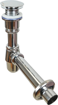 Сифон для раковины Wirquin SL211B 30987163, с донным клапаном, хром, выпуск боковой