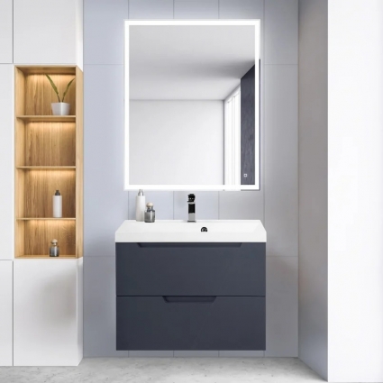 Мебель для ванной BelBagno Vittoria 70 подвесная, grigio opaco, матовая, с ящиками