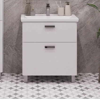 Тумба для комплекта Sanstar Gretta 60 напольная, белая, матовая, с ящиками
