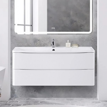 Тумба для комплекта BelBagno Acqua 120 подвесная, bianco lucido, глянцевая, с ящиками