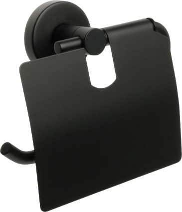 Держатель туалетной бумаги Fixsen Comfort Black FX-86010, с крышкой черный, подвесной