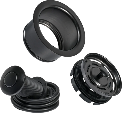 Комплект Bort Titan, фланец + кнопка Sink Strainer, черный