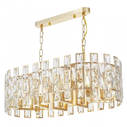 Подвесная люстра Lumina Deco Florina LDP 7041-700-PR F.GD в современном стиле, цвет золотой