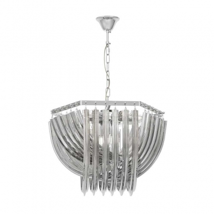 Подвесная люстра Lumina Deco Boscone LDP 7044-550 CHR+GY в современном стиле, цвет хром