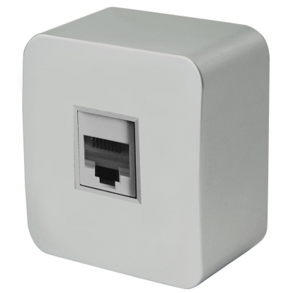 Розетка компьютерная RJ-45 Stekker София серебро MST00-20-03 49324 в современном стиле, цвет серебро