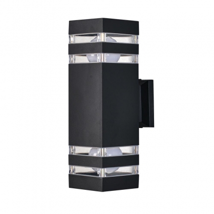 Уличный настенный светильник Arte Lamp Heather A4413AL-2BK в современном стиле, цвет черный