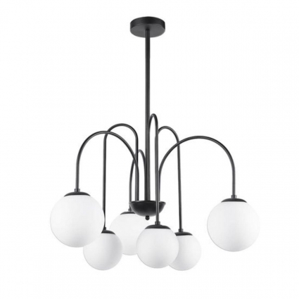 Подвесная люстра Arte Lamp Mebsuta A1675LM-6BK в стиле модерн, цвет белый