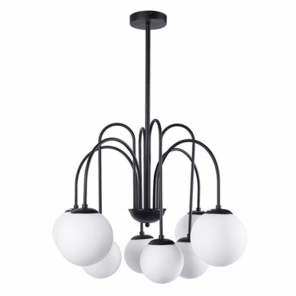 Подвесная люстра Arte Lamp Mebsuta A1675LM-8BK в стиле модерн, цвет белый