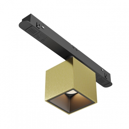 Трековый светодиодный светильник Maytoni Technical Magnetic Exility Alfa S TR133-2-7W3K-BS в современном стиле, цвет латунь