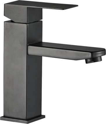 Смеситель для раковины WesnaArt Kubus KUB13-210 черный однорычажный, длина излива 12.5 см