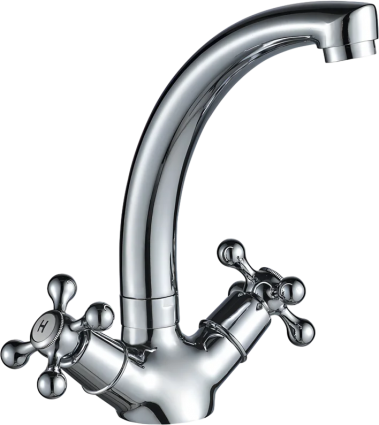 Смеситель для кухни WesnaArt Rassvet RAS02-120 двухвентильный, хром