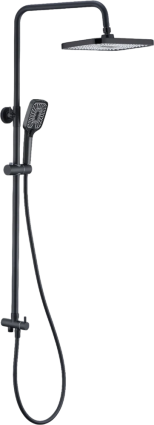 Душевая стойка STWORKI Готланд WH625-MB черная матовая цвет черный, штанга 114 см