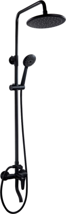 Душевая стойка Plstart PL2401-7 черная цвет черный, штанга 164.8 см, шланг металлический 150 см