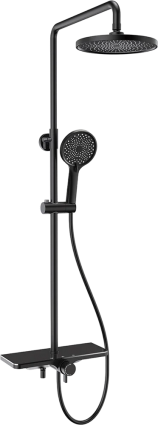 Душевая стойка AQUAme AQM8002B черный штанга 120 см, 3 режима