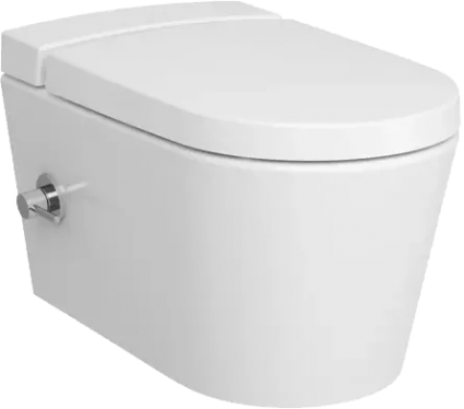 Унитаз подвесной VitrA Nest 5176B003-6233 безободковый, с микролифтом, с функцией биде и встроенным смесителем, белый, 35.5x57 см