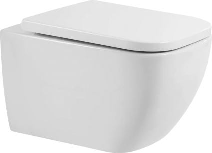 Унитаз подвесной BelBagno Alpina BB10100CHR/SC безободковый, с микролифтом, белый, 35.5x50 см