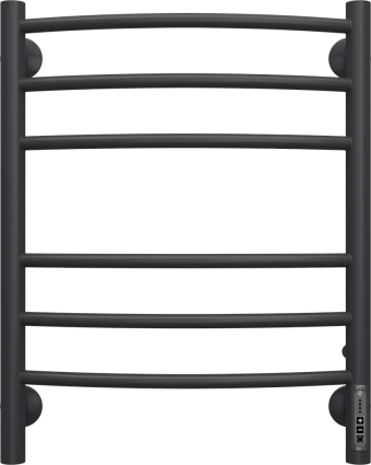 Полотенцесушитель электрический Terminus Классик П6 450x600, черный муар, лесенка