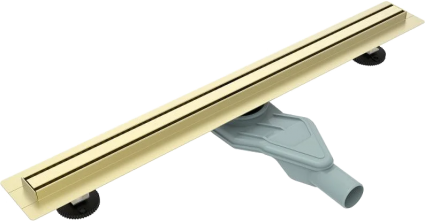 Душевой трап (лоток) Esbano Slim Side 60 cм, матовое золото, в пол около стены, выпуск боковой