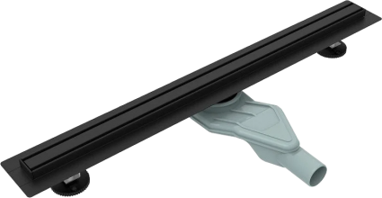 Душевой трап (лоток) Esbano Slim Side 80 cм, матовый черный, в пол около стены, выпуск боковой