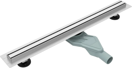Душевой трап (лоток) Esbano Slim Side 80 cм, матовый хром, в пол около стены, выпуск боковой