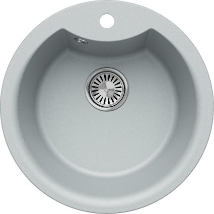 Мойка кухонная Tolero Classic R-108E платина матовая, круглая, 51x51 см