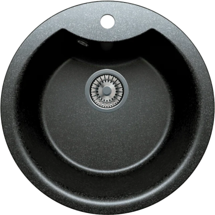 Мойка кухонная Tolero Classic R-108E уголь матовая, круглая, 51x51 см