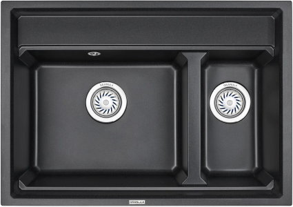 Мойка кухонная Granula Kitchen Space KS-7302 черный матовая, прямоугольная, 73x51 см