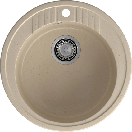 Мойка кухонная GranFest Rondo R-520 кашемир матовая, круглая, 52x52 см
