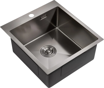 Мойка кухонная Milacio Steel Denia 46 MC.77479 сталь воронёная матовая, прямоугольная, 46x51 см