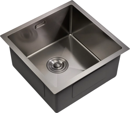 Мойка кухонная Milacio Steel Denia 44 MC.77439 сталь воронёная матовая, квадратная, 44x44 см