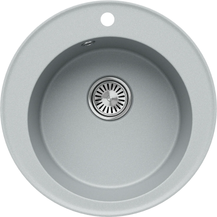 Мойка кухонная Tolero Classic R-108 платина матовая, круглая, 51x51 см