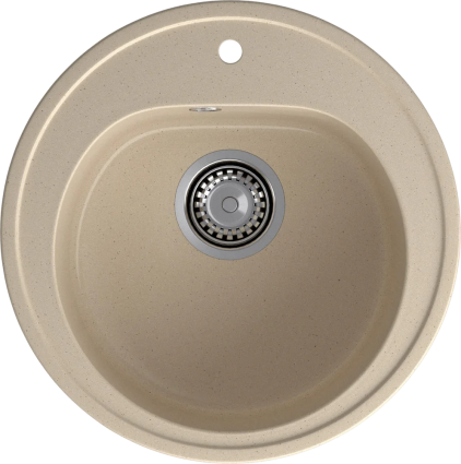 Мойка кухонная GranFest Rondo R-510 кашемир матовая, круглая, 51x51 см