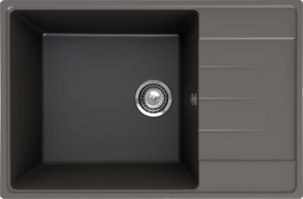Мойка кухонная Ulgran Quartz Prima 760 асфальт матовая, прямоугольная, 76x50 см